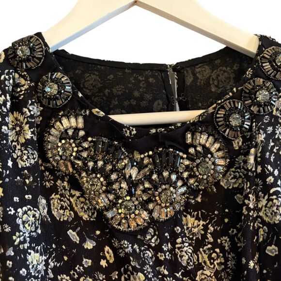 3.1 Phillip Lam EUC Embellished Shift Silk Floral Dress - Picture 4 of 6